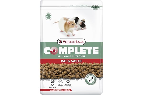 VERSELE-LAGA - Complete Rat & Mouse - Extrudés Tout-en-Un Riches en Protéines pour Rats et Souris - 2kg
