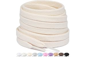 Stepace 2 par platta skosnören av 100% bomull,8 mm breda slitstarka skoband för sneakers,sportskor,löparskor
