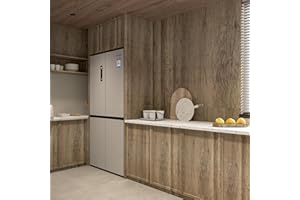 JSEVEM 80CM×4M Extra Wide Thick Light Brown Grey Wood Wallpaper Peel and Stick Matte Textured Gray Wood Effect Contact Paper Vinyl Wrap Furniture Sticker for Bedroom Bathroom Office Kitchen Walls