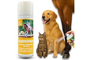 EMMA Spray all'argento per animali I Spray per la protezione delle ferite Cavallo Cane Gatto I Spray all'argento per la guarigione delle ferite I Spray all'alluminio per la disinfezione delle ferite 200ml
