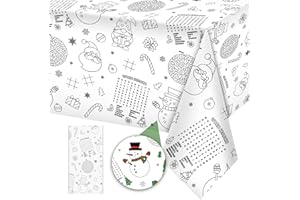 ‎JOYELL 1 Blatt Tischdecke zum Ausmalen Weihnachten, 137 x 274 cm Maltischdecke für Kinder, Ausmalen Weihnachten Papier-Tischdecke, Deko Weihnachten, Geschenkidee Weihnachten