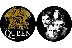 RAZAMATAZ Slipmat der Band Queen „Wappen & Gesichter der Bandmitglieder“ für Plattenteller im Set