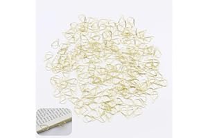 EMODWEY Graffette dorate, 200 pezzi, piccole graffette in metallo, a forma di goccia, per Organizzare Documenti, Foto e Appunti, Accessori Eleganti per Ufficio e Scuola