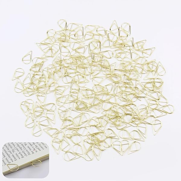 100 Graffette A Goccia Metalliche - 15x25mm, Oro, Per Fogli, Libri, Promemoria
