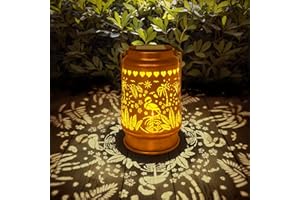 Lawn Social Solar Lanterns Outdoor Waterproof, Flamingos Metal Hanging Solar Lights for Outside, Garden Decor Birthday Gifts for Women Mom Grandma, Outdoor Lantern for Patio Yard Balcony Porch
