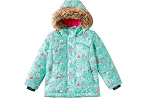 SMONTY Giacca da sci per ragazze Cappotto invernale da neve con cappuccio caldo impermeabile per bambini