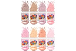 MARBLERS Lip Safe - Juego de colorantes de mica en polvo [Nudie 8 colores] | Cosmético | Pigmento de resina epoxi | tinte, no tóxico, vegano, libre de crueldad animal | Brillo de labios, uñas