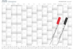 ‎STAEDTLER STAEDTLER Annual Planner Lumocolor Set 2024 (Dry Wipe Wall Calendar, Special Edition), 641 JPAMZW
