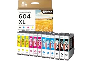 KEENKLE 604XL Cartucce Compatibile per Cartucce Epson 604 XL Multipack per Expression Home XP-2200 XP-4200 XP-3200 XP-2205 XP-3205 XP-4205 WorkForce WF-2930 WF-2910 WF-2935 WF-2950 (12-Pack)