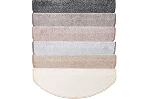 casa pura Sundae chodnik dywanowy, towar sprzedawany na metry, chodnik do salonu, korytarza, kuchni itd., przytulnie miękki, można łączyć z matami na schody Nowoczesny Stufenmatte halbrund, 15 Stück beżowy