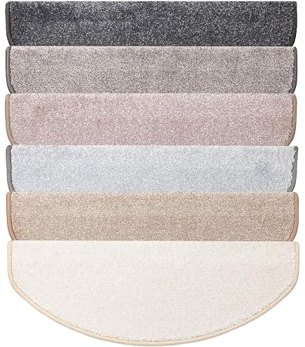 Casa Pura Coprigradini Per Scale Interne Antiscivolo | Tappeto Gradino Effetto Velour 13,5 Mm | Set Da 15 Rettangolari 23,5x65 Cm | Colore Antracite | Morbido E Ipoallergenico