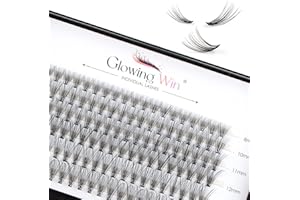Glowing Win Pestañas Postizas Naturales 0.07D 20D Individual Cluster Lashes 8-14mm Extensiones de Pestañas pelo a pelo 120PCS DIY False Lashes