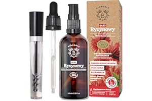 Bionoble Organiczny olej rycynowy 100ml - 100% czysty, naturalny i tłoczony na zimno - rzęsy, brwi, włosy, broda, paznokcie - Vegan Castor Oil - szklana butelka + pipeta + pompa + zestaw do tuszu do