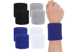 8 stycken svettband handled, svettband för män och kvinnor, färgglada svettband arm, nylonsvettband för tennis, träning, fotb