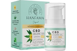 CBD Gelenk Gel | 100% natürliches Arnika Gel für wohltuende Massage für Gelenke und zur Muskelentspannung | Cannabis Gel mit Menthol | CBD Gel mit Arnica | Arnica Gel derma. getestet, 50ml HANFAMA®