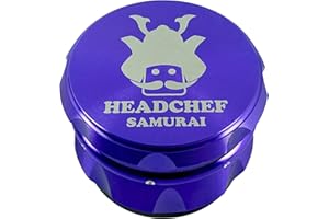 Headchef Samurai Metal Herb Grinder with Sifter Scraper – 4 Piece Grinder, 55mm (Purple)