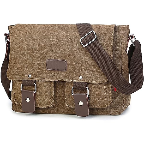 Cuero DHK Sac à Bandoulière Vintage Fait Main En Cuir Pour Homme 45,7 Cm, Marron, Large