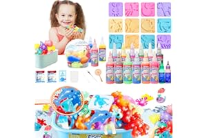 Balakaka Aqua Gelz Set mit 12 Flaschen Farbgel/ 2 Leuchtfarbgel, Magic Water Elf mit Form/Bündelglas, Magisches DIY 3D Wassergel-Spielzeug Geschenk für Kinder ab 3+