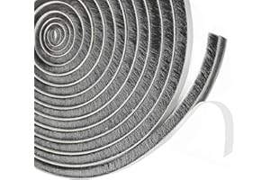 QIPUNEKY Joint brosse porte coulissante,9 mm(B) x 9 mm(D) x6M(L) Joint Fenetrepour Lsolation Phonique Porte,volet isolant