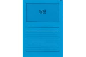 ELCO Ordo "Classico" - Subcarpetas de papel con ventana - Azul brillante - paquete de 10