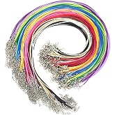 Leather Rope Chain with Clasp Waxed Necklace Cord Waxed Necklaces Rope 2mm with Lobster Clasp and Extension Chain Cord for Ma