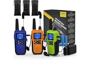 TOPSUNG 3 Long Range Walkie Talkie Rechargeable für Erwachsene - PMR446 Funkgerät 3er Set Aufladbar - Long Distance - mit Akku Headset und Mic USB Ladegerät Schlüsselband