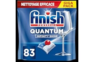 Finish Quantum Infinity Shine Pastilles Lave-Vaisselle, Elimine Les Taches Tenaces, 83 Capsules