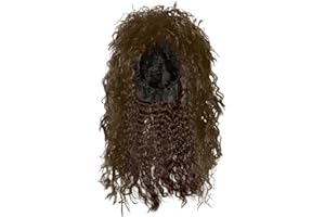 SKHAOVS Brown Men's Rocker Wig - 60's 70's 80's Disco Mullet Curly Long Hippie Party Carnival Halloween Punk Rock Cosplay Wig