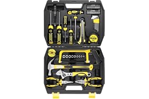 DOWELL Ensemble d'outils Kit d'outils à main de réparation à domicile 49 pièces avec étui de rangement en plastique