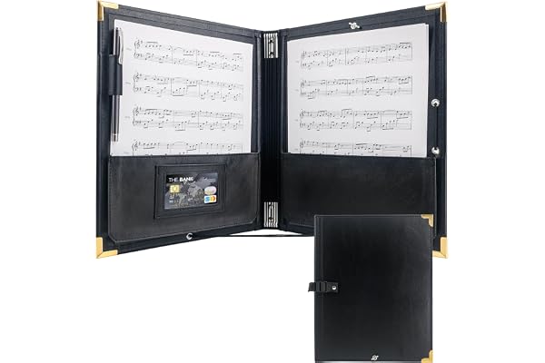 GraduatePro Chemises pour partitions, A4 porte partition chorale, Dossier de Partitions en PU Premium avec Cordons élastiques, Pour musiciens,choristes et chanteurs