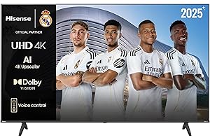 Hisense 55E63QT - UHD 4K Smart TV 55 Pulgadas, Dolby Vision, Escalador IA 4K, Modo Juego Plus, Modo Deportes IA, DTS Virtual X, Control por Voz, Doble Control de Volumen, Auto Ordenación Canales TDT