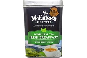MCENTEE'S TEA McEntee's Irish Breakfast Tea - Boîte de 500 g - Mélange expert en Irlande. Un mélange irlandais traditionnel de Ceylan et d'Assam