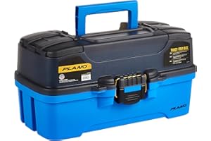 Plano Boîte de Rangement moulée à Trois Plateaux pour Articles de pêche, Unisexe, Bleu Vif