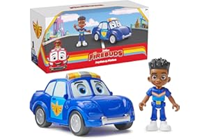DISNEY JUNIOR FIREBUDS Hatchimals Disney Firebuds Fire Friends - Interaktives Polizeiauto Jayden & Piston mit Augenbewegungen