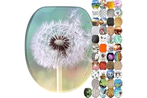 Sanilo Soft Close Toilet Seat, Wide Choice of New Toilet Seats, Stable Hinges, Easy to Mount (Dandelion)