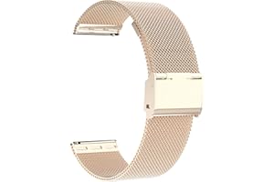 Microwear Cinturino in Acciaio Inossidabile,Cinturino per Orologio 16/18/20/22mm Cinturino Smartwatch in Maglia Intrecciata in Maglia Bracciale Cinturino Fibbia per Uomo e Donna…