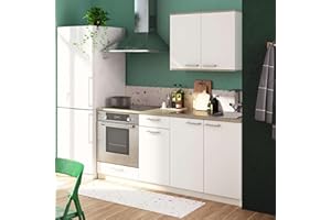 Miroytengo Cocina Modular Completa Blanco Mate y Roble