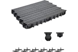 ZMMMAXPOL 5m Entwässerungsrinne Belastungsklasse C250, 98mm Gußrost komplett SET