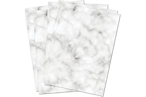 PARTYCARDS Carta da lettere vintage | Design retrò | 50 foglia| Marmora Grigio|Formato DIN A4 (21,0 x 29,7 cm) | Grammatura A4 90 g/m² | fronte-retro Stampato, adatto a tutte le stampanti