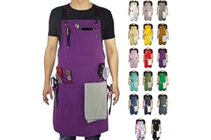 Stenffy Kitchen Apron, Cotton Canvas, Adjustable Cross Back, Artist, Painting, Carpenter Work Apron for Men, Women, Plus Size