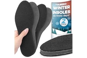 TULMERO 2 Paare Aktivkohle Winter Einlegesohlen, Thermo Einlagen Extra Warm carbon Schuheinlagen Größe 40