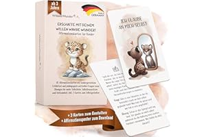 WillensWunder 43 Affirmationskarten Kinder - Selbstbewusstsein & Emotionale Intelligenz stärken - inkl. Pädagogische Übungen & Poster - Achtsamkeit & Gefühlskarten - Made in Germany