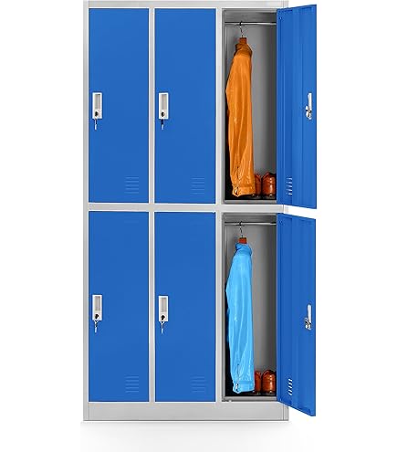 Armoire Vestiaire Métallique 2 Portes 180x60x50 Cm - Casier Métal 2 Compartiments, Serrure, Blanc RAL 7035