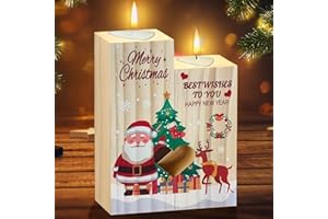 YORFULL Regali di Natale per la Mamma - Portacandele Natalizio in Legno con Motivi Festivi, Decorazione Rustica per Tavolo e Bar, Portacandele per Tealight, Regalo Perfetto per le Feste
