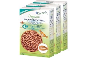 Zestaw 3 ekologicznych kaszek gryczanych dla noworodków FLEUR ALPINE – pyszny kleik dla niemowlaka | Pożywna i błyskawiczna kaszka bezglutenowa bez dodatku cukru dla dzieci od 4. miesiąca| 3x7 porcji