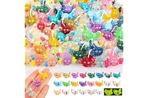 XHTOL 66PCS Mini Resin Axolotls, 22 Colors Tiny Resin Axolotls Little Small Miniature Plastic Axolotls Mini Animals Figures Glow in The Dark for Dollhouse Garden Micro Landscape Aquarium Hide Crafts Decor