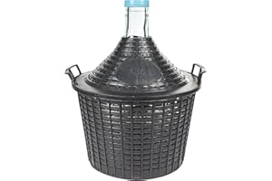 DIAH DO IT AT HOME Demijohn Carboy en verre dans un panier de rangement en plastique pour fabrication de vin, fermenteur de ballon à col étroit (10 L à col étroit)