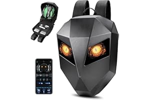 MCLWSQ zaino moto LED, zaino moto uomo- zaino casco di grande capacità - Connessione Bluetooth, testo/immagine/GIF animata