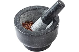 LENAK Mortar and Pestle Set – Pestle & Mortar Grinder Perfect for Crushing Grinder for Herbs, Garlic, Walnut and Spices (Granite)