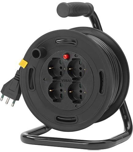 Prolunga Con Avvolgicavo 10 Metri Life Electronics | 4 Prese 10/16A Schuko + Spina 16A 2500W